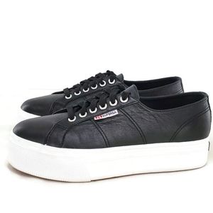superga black platform sneakers